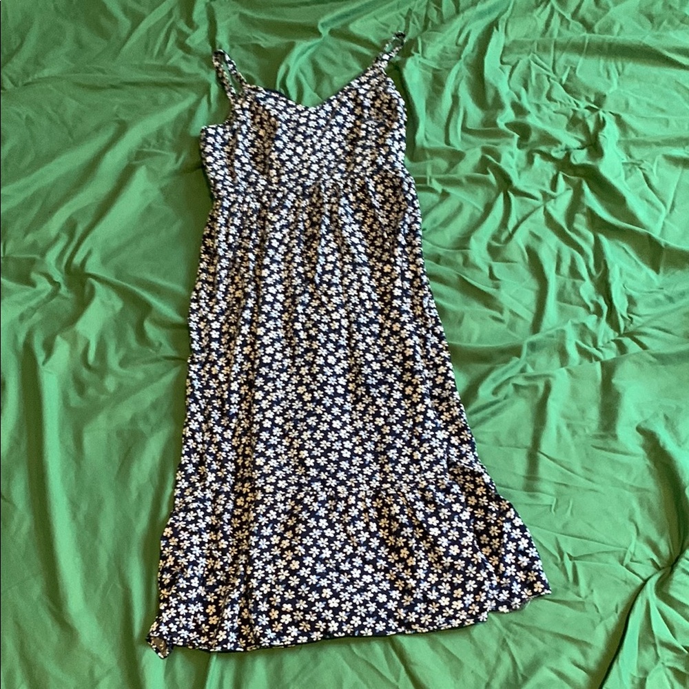 Floral Black and White Dress
